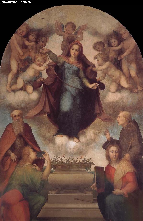 Andrea del Sarto Angel around Virgin Mary